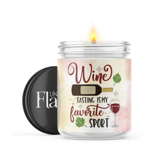 Uncommon Flame Scented Candles | Wine Tasting | Black Ice Home Scented | Handmade, 120hr Burn Time, 100% Soy Wax | 16oz Flint Jar Candles