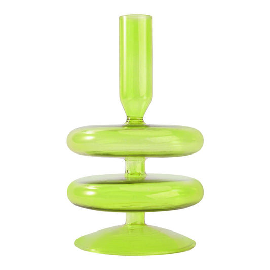 PRETYZOOM Colored Glass Candle Holder Decorative Candlestick for Candlelight Dinner Wedding Party Table Centerpiece 3.5 Inch Multicolor Glass Candle Stand