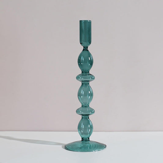 Modern Glass Candlestick Holder, Colorful Taper Glass Candle Holders, Vintage Candle Stick Holders for Party Centerpiece Decorations Boho Ornament