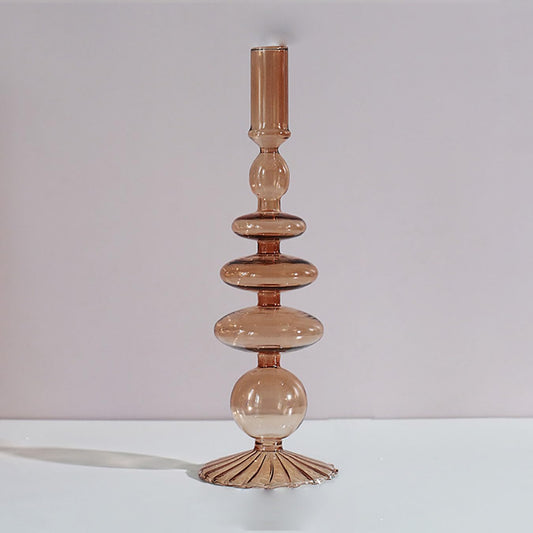 Modern Glass Candlestick Holder, Colorful Taper Glass Candle Holders, Vintage Candle Stick Holders for Party Centerpiece Decorations Boho Ornament