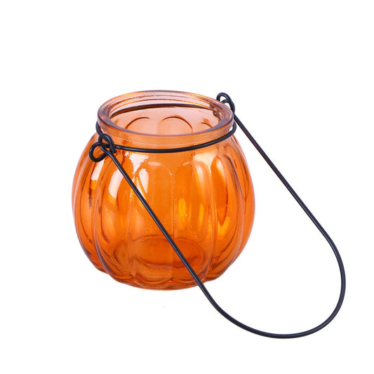 Beaupretty Vintage Hanging Pumpkin Candle Holder Glass Tealight Holder for Wedding Party Home Decoration Romantic Ambiance