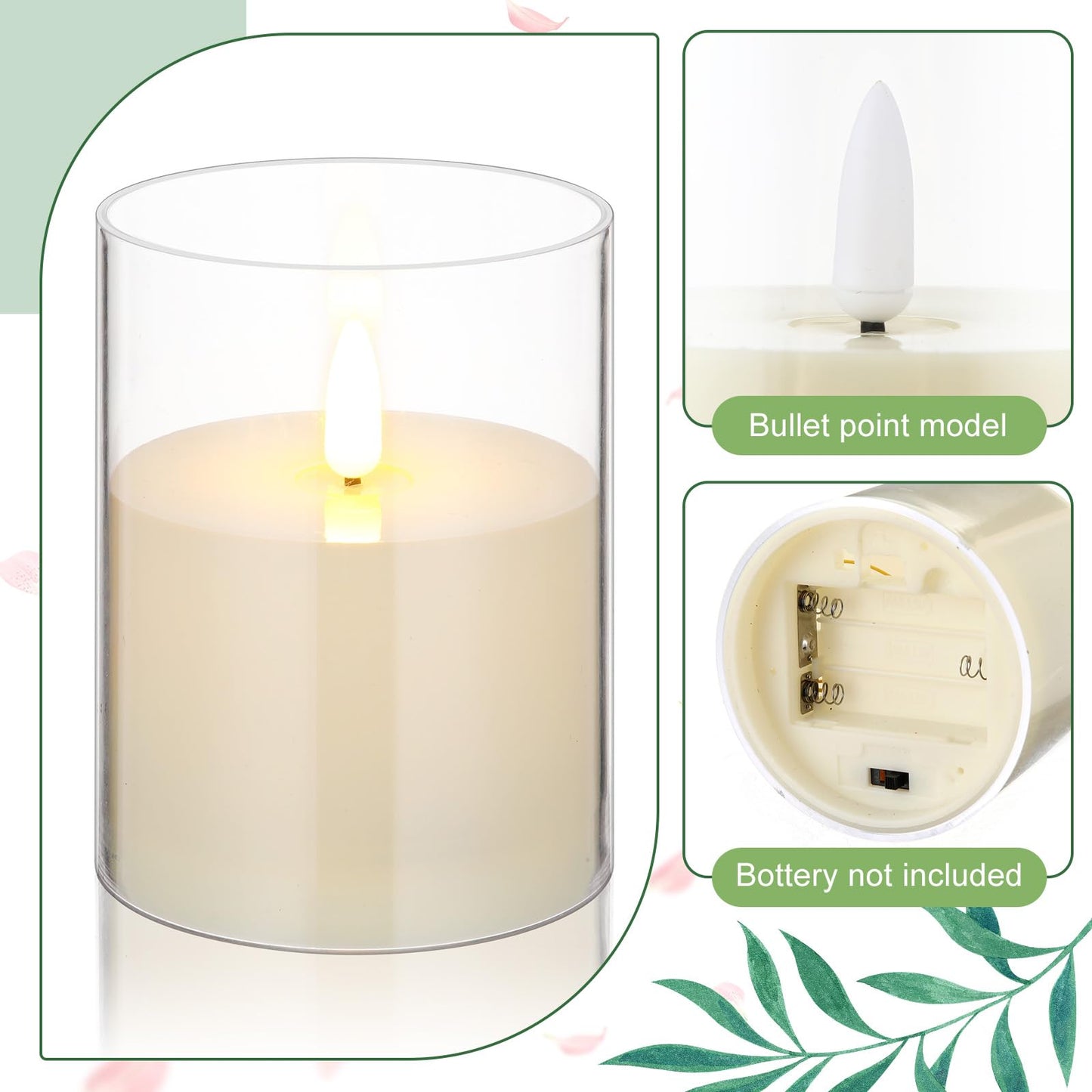 Yunlly 4 Pcs Artificial Daisy Candle Rings Wreaths, Yellow Flower Wreaths with Eucalyptus and Berry Greenery Garland with LED Flameless Candles for Spring Summer Easter Wedding Home Table Decor