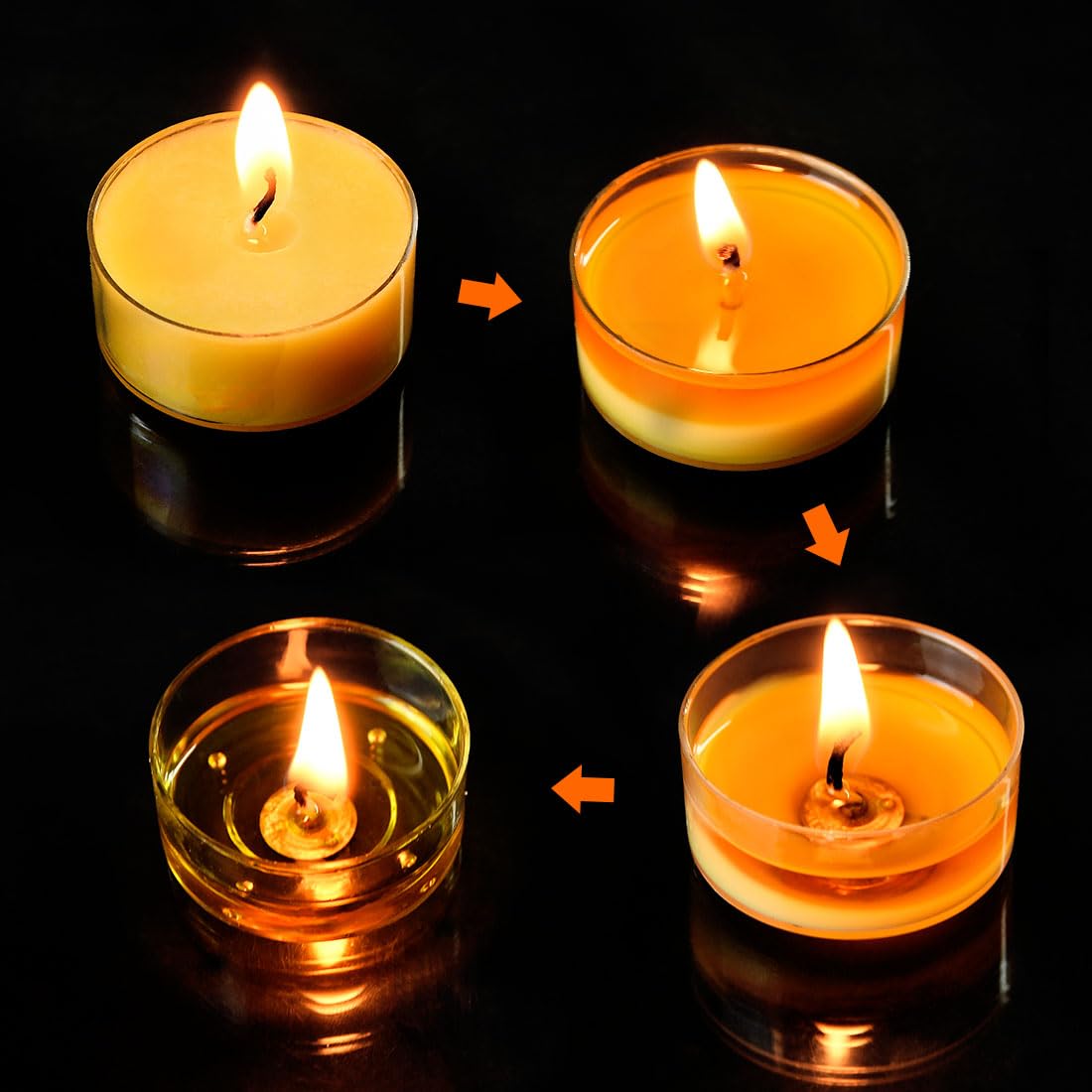 16PCS Pure Beeswax Tealight Candles, Natural Scent, Clear Cup