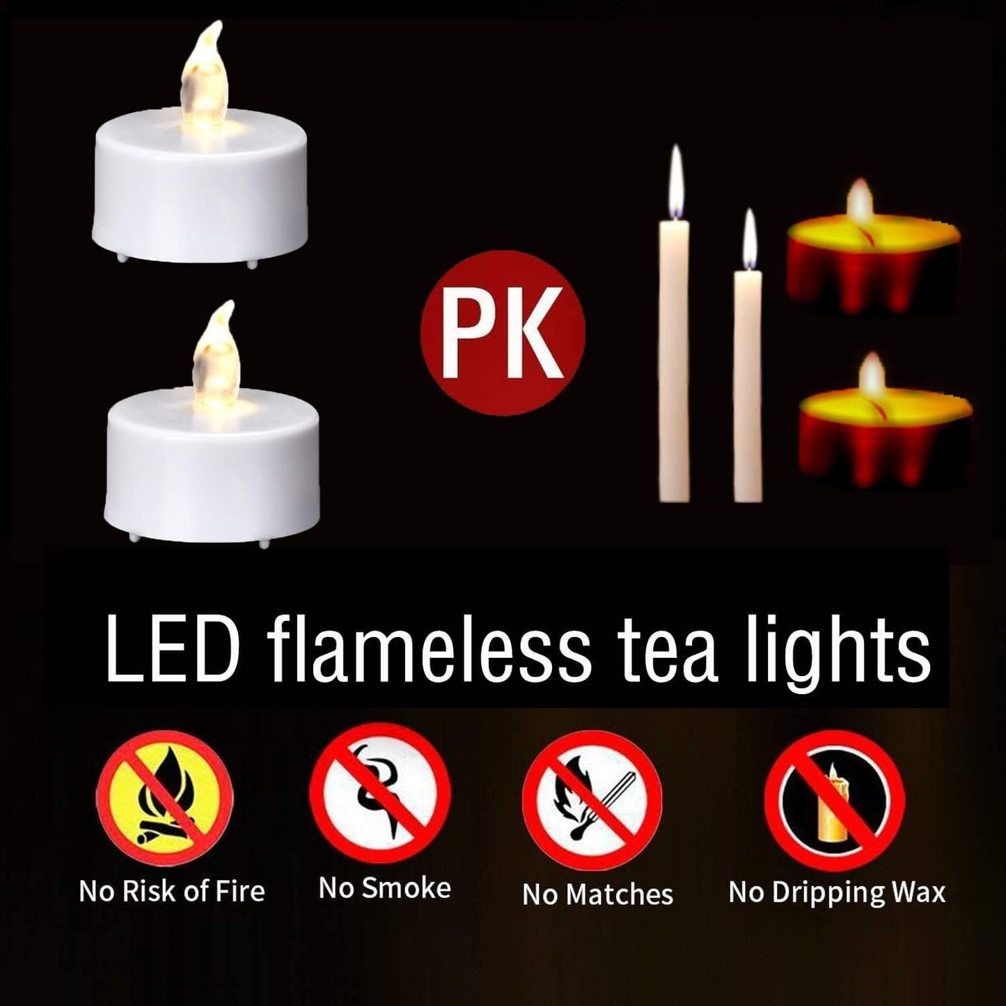Hanzim Tea Light Candles with Remote Control,Flickering Flameless LED Candle,Long Lasting 400+Hours,Battery Operated with Timer for Home Decoration Seasonal &Festival Celebration WarmWhite (24pcs)