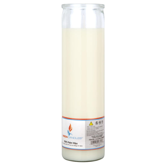 Mega Candles 1 pc Unscented Off White Glass Container Devotional Prayer Candles, Shortening Wax Candle 2 Inch x 8 Inch, Sanctuary, Vigils, Prayers, Spiritual, Blessings, Religious, Altar, Remembrance