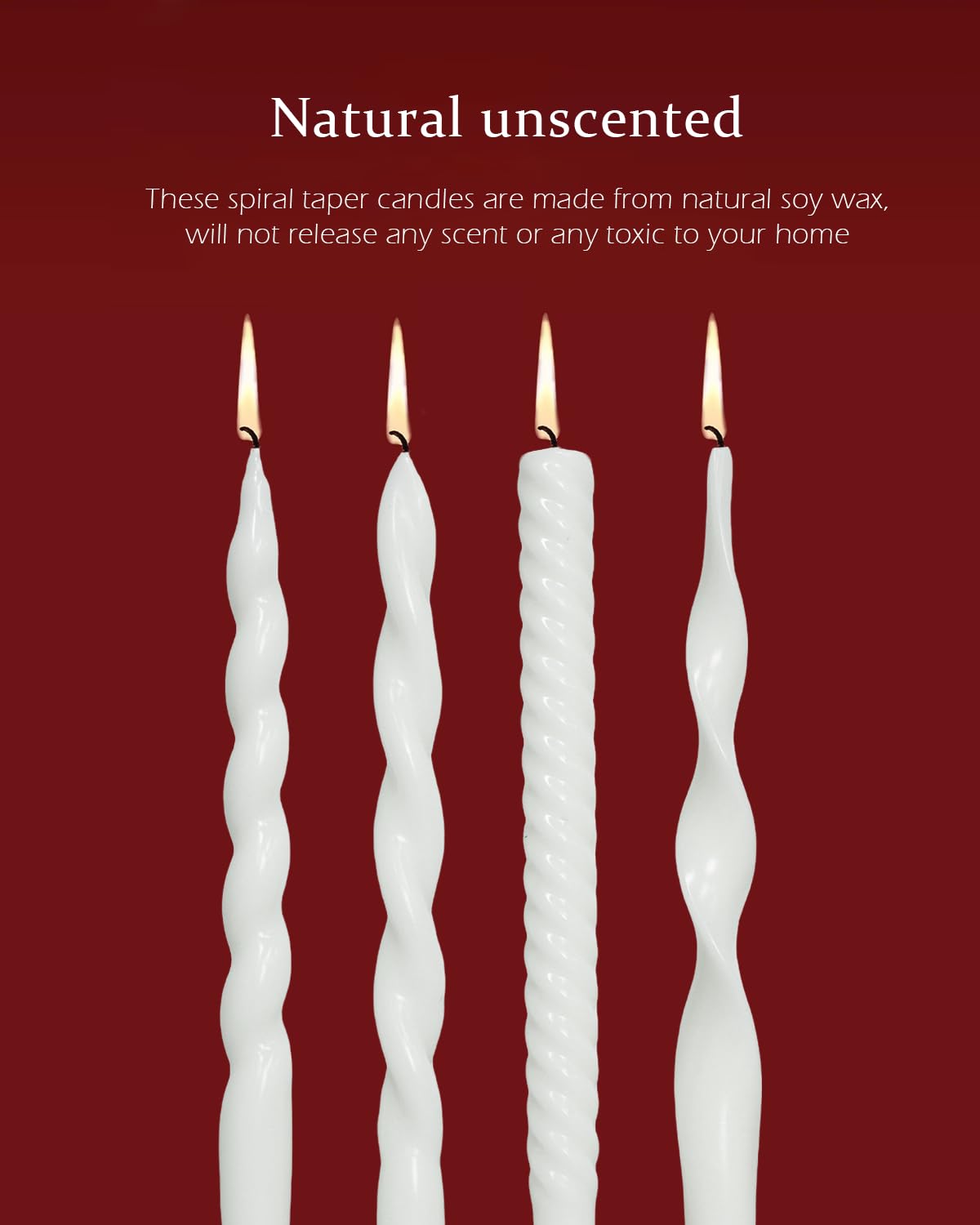 Pink Taper Candles Twisted Candlesticks Unscented Smokeless Tall Candles for Wedding Holiday Dinner Party Home Decorative candles-10inch,4pcs