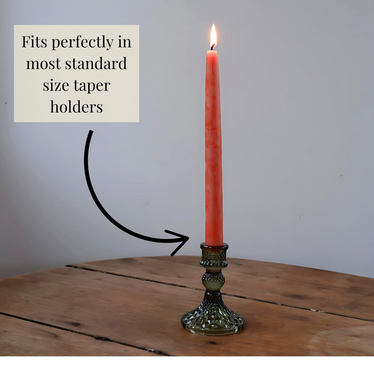 Candlestock Beeswax Taper Candles – Standard 7/8" Diameter, Pure 100% Natural USA Beeswax, Cotton Wick, Dripless, Long-Burning, Handmade in Woodstock, NY- 10 Inches - 2 Pairs (4 Candles) - Orange