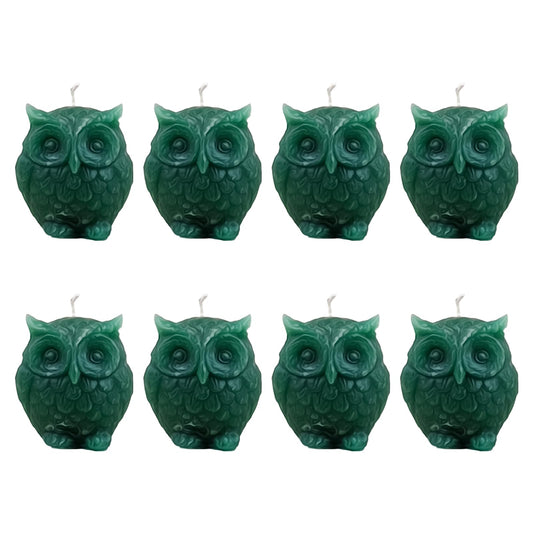 Hecate Magic Mall Owl Candle – Unscented Ritual Candle for Wisdom, Intuition & Spiritual Insight – Hand-Poured Animal Totem for Clarity, Inner Vision & Energy Work (8, Green)