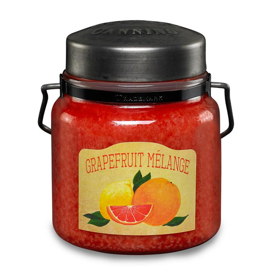 McCall’s Candles | Grapefruit Mélange | 16 oz Scented Candle | USA-Poured | Vintage Rustic Jar with Carrying Handle | Bright Citrus Medley Fragrance