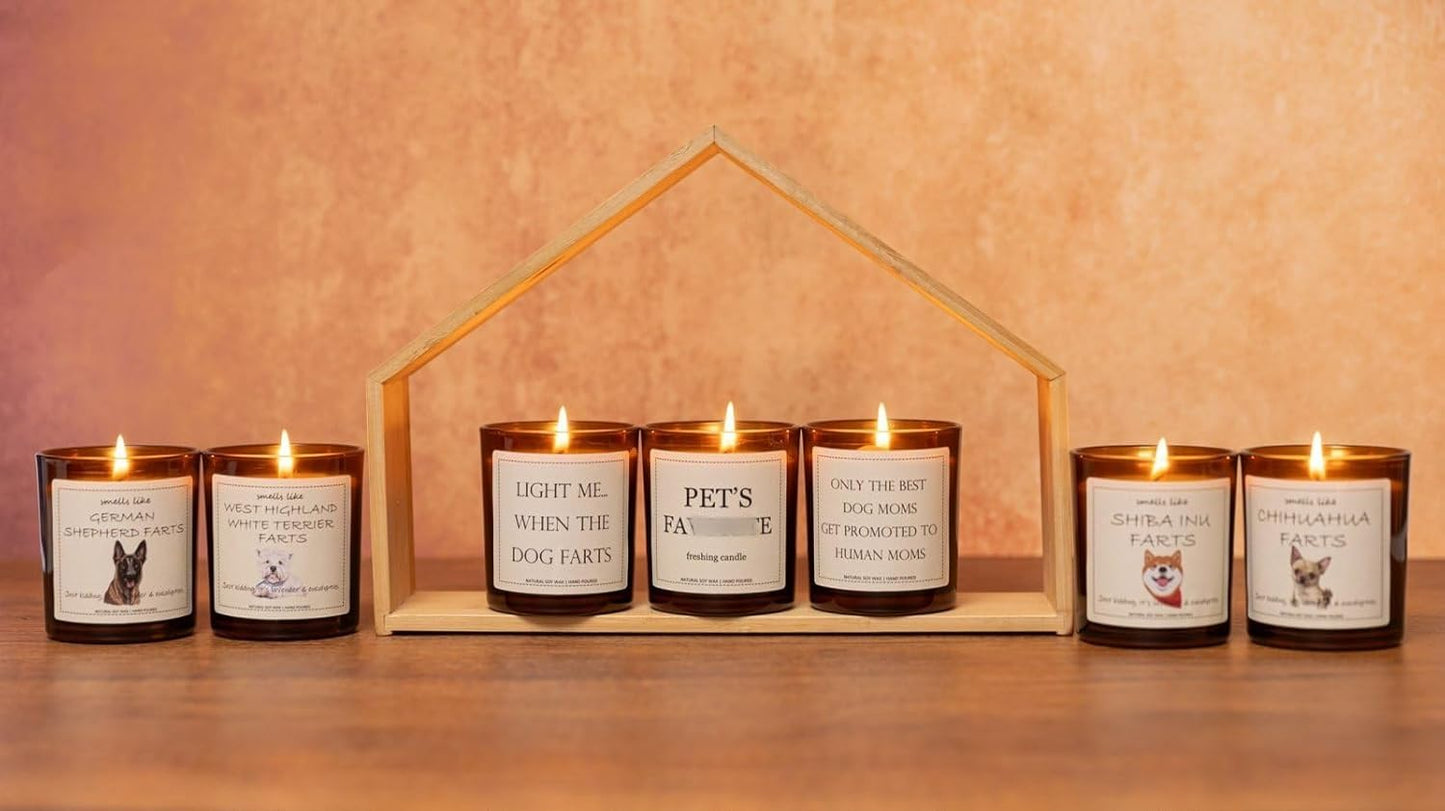 Dog Mom Gifts, Light Me When The Dog Farts Candle - Lavender & Eucalyptus, Crafted by Natural Soy Wax & Natural Essential Oils