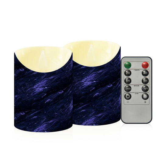 Gravopti Abstract Texture 2 Pack Flameless LED Pillar Candles with Remote & Timer, Battery Operated, Flickering Wax Candle for Wedding, Romantic Home & Party Decor