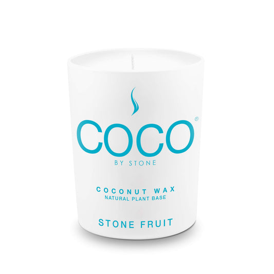 COCO by Stone 6.5oz Candle, Coconut Apricot Wax Candle for Home (Stone Fruit) Home Fragrance Products, 1 Wick, Enhance Indoor Aroma, Vegan & Cruelty-Free, Clean Burning and Hand Poured