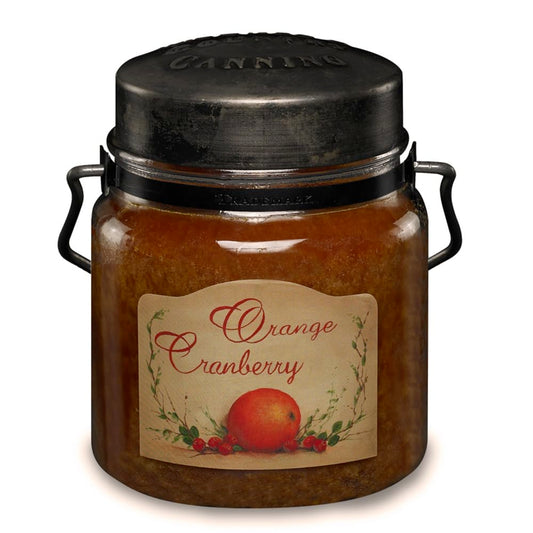 McCall’s Candles | Orange Cranberry | 16 oz Scented Candle | USA-Poured | Vintage Rustic Jar with Carrying Handle | Bright Holiday-Inspired Fragrance