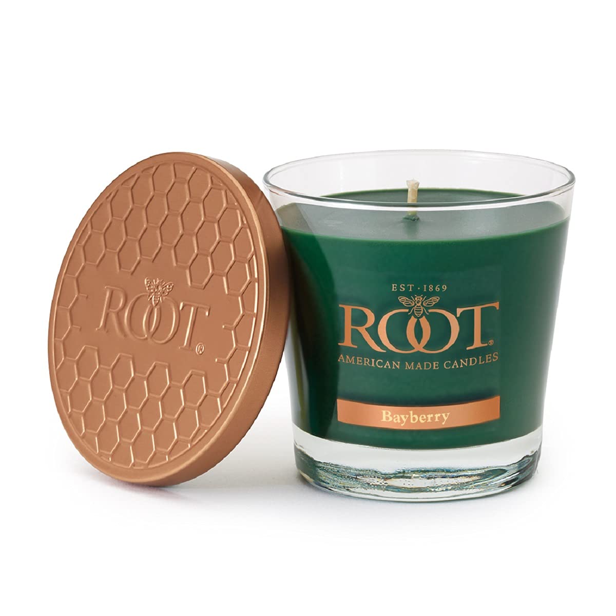 Root Candles Holiday Scented Candles Honeycomb Veriglass Premium Handcrafted Beeswax Blend Candle, Small, Bayberry