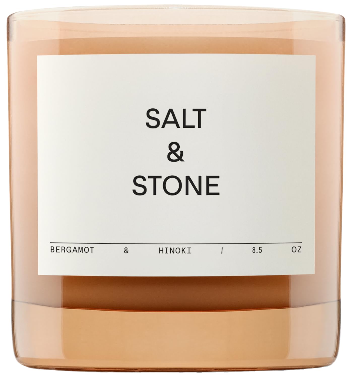 Salt & Stone Scented Candle for Women & Men | Coconut & Soy Blend Wax | Hand-Poured, Aromatic & Fragrant | 100% Cotton Wick | Long-Lasting 50 Hour Burn Time | Bergamot & Hinoki 8.5 oz