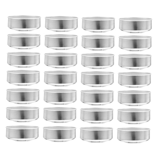 NUOBESTY 100pcs Aluminum Candle Box Tea Candle Tins Tealight Tin Holder Candel Make Model Small Candles Travel Tin Candles Tea Lights Aluminum Candle Holder Votive Tea Holder Travel Kit Cup
