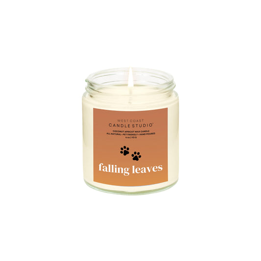 Pet Safe Candle for Dogs | Non Toxic Coconut Apricot Wax Candle | Clean Burning, Paraffin-Free | Pet Odor Eliminating Home Fragrance | Falling Leaves | 4 oz