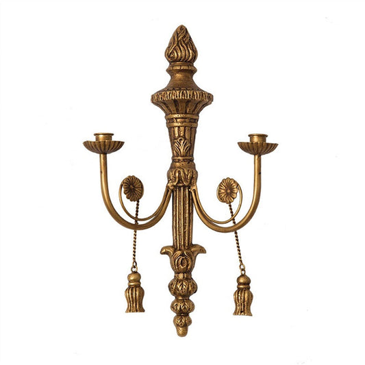 WAOCEO Candlestick Holders Vintage Light Luxury Candlestick Porch Corridor Wall Decoration Wall-Mounted Iron Candle Holder Candle Holders