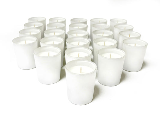 Simply Soson Scented Votive Candles, Bulk Set of 24 White Sage Small Candles Bulk, Votive Candles Scented in Glass, 10 Hours Burn, for Wedding, Birthday, Holiday Christmas & Home Decoration