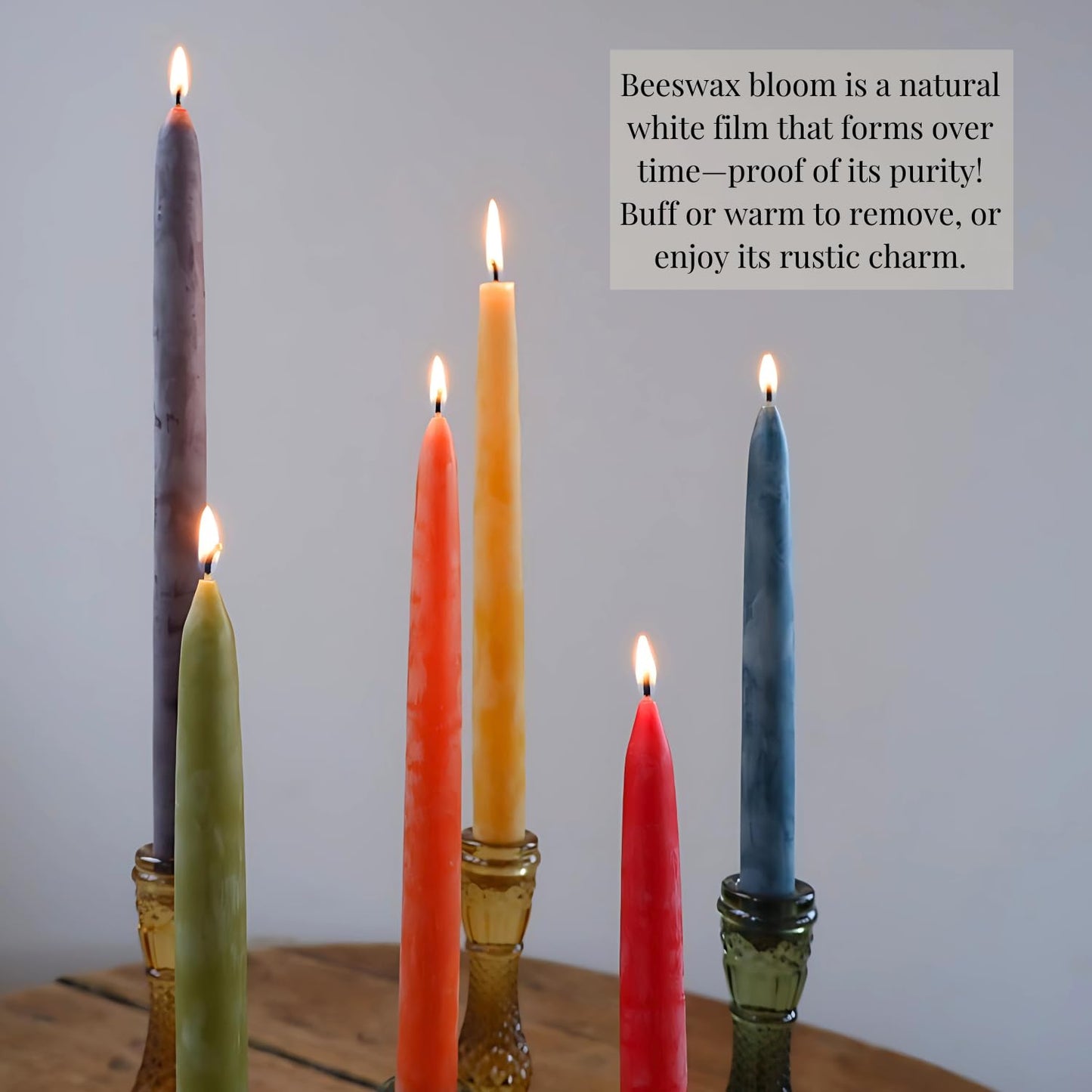 Candlestock Beeswax Taper Candles – Standard 7/8" Diameter, Pure 100% Natural USA Beeswax, Cotton Wick, Dripless, Long-Burning, Handmade in Woodstock, NY- 10 Inches - 1 Pair (2 Candles) - Sage