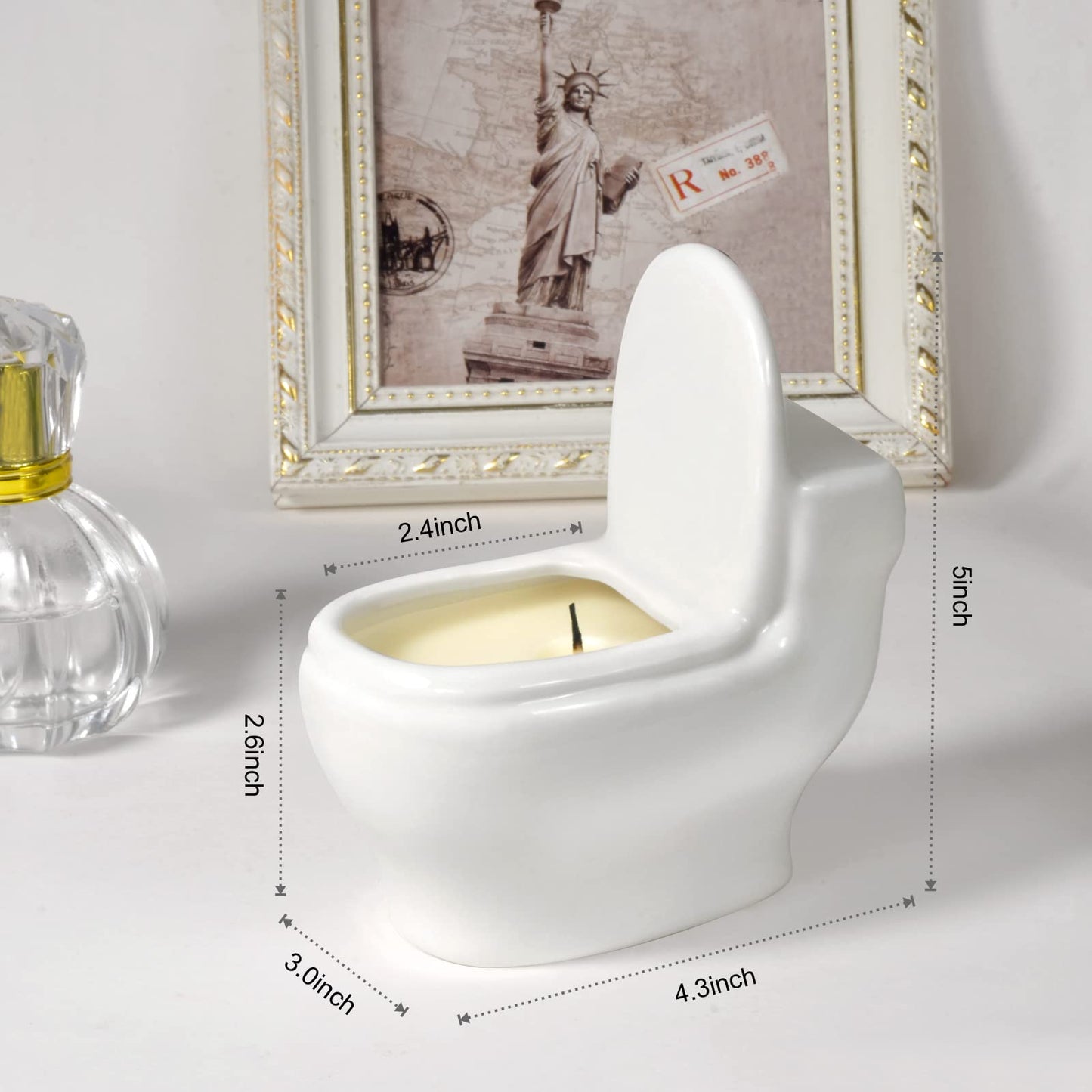 Toilet Shaped Scented Candles,Funny Gag Gift for Women & Men,Sandalwood Fragrance Aromatherapy Candle is 6 Ounces, Burns for Over 42 Hours,Unique Candles for White Elephant Party,Birthday Prank