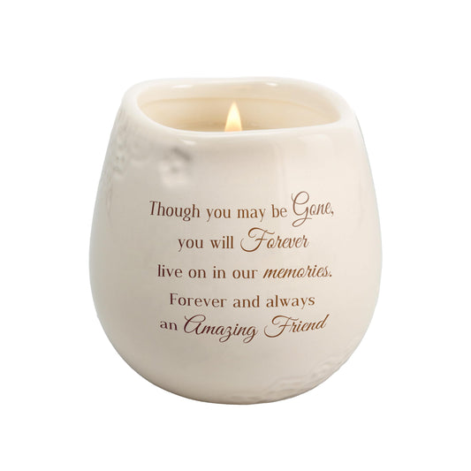 Pavilion Gift Company - Amazing Friend 8 oz Bereavement Candle, Memorial Gifts for Loss of Mother Father Friend Loved One, Remembrance, Condolences, Sympathy, 1 Count, Cream
