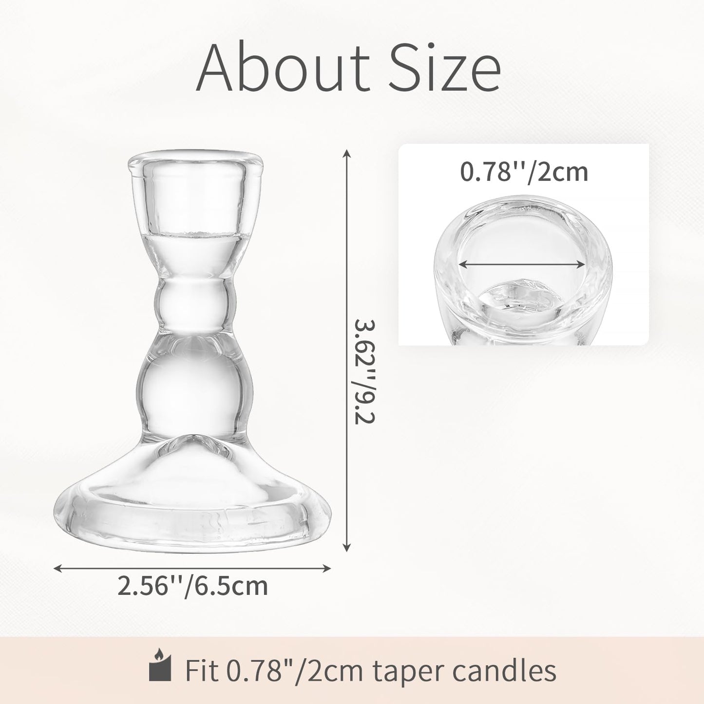 Inweder Glass Taper Candle Holders: Crystal Clear Candlestick Holders Modern Small Candle Stick Holder for Wedding Table Centerpiece Party Dinning Home Christmas Set of 4