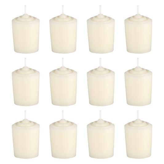 Mega Candles 12 pcs Unscented Ivory Votive Candles, Hand Poured Wax Candle 15 Hours 1.5 Inch x 2.25 Inch, Home Décor, Wedding Receptions, Centerpieces, Occasions, Events, Festivities, Meditations