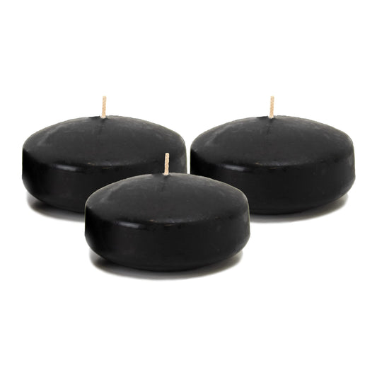 CandleNScent Unscented Floating Candles | 2 Inch - Fits in 2 Inch Vase and Above | Black | Floats On Water | Pack of 3