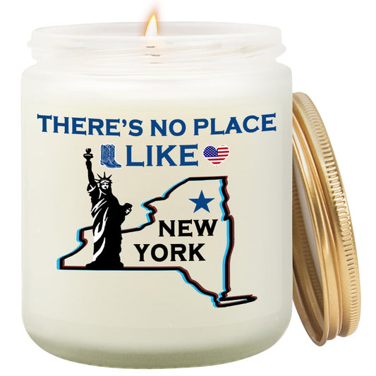 Goiicoln New York City Candle Gift, New York Souvenirs, New York Decor for Home, New York State Gifts Personalized, Themed Gift for Friends Coworker Christmas Moving Away, Lavender Scented Candle