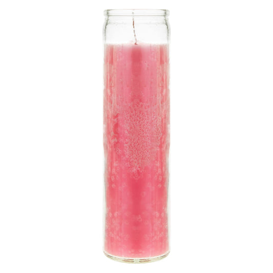 Mega Candles 1 pc Unscented Pink 7 Day Glass Container Devotional Prayer Candles, Premium Wax Candle 2 Inch x 8 Inch, Sanctuary, Vigils, Prayers, Blessings, Religious, Memorials, Remembrance
