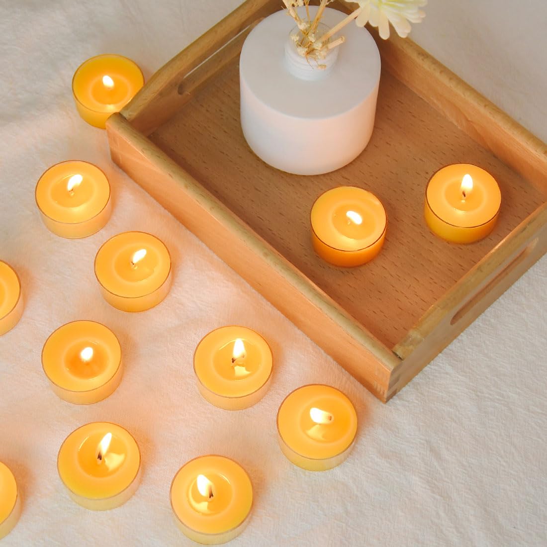 50 Candles +8 Glass Candle Holders