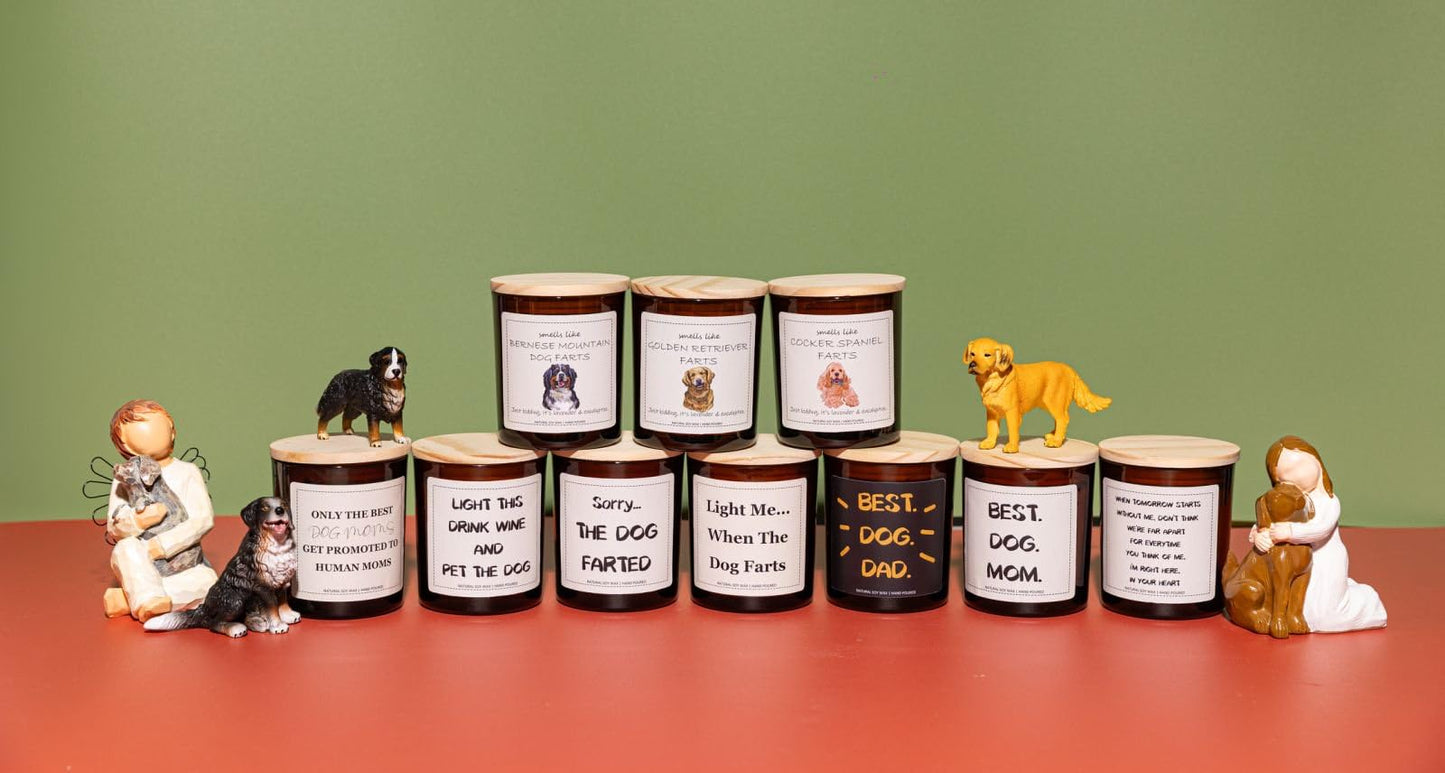 Bernese Mountain Dog Gifts & Decor, Dog Mom Gifts for Women, Smells Like Bernese Mountain Farts Candle - Lavender & Eucalyptus, Crafted by Natural Soy Wax & Natural Essential Oils