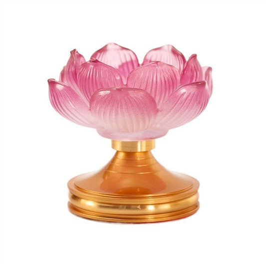 Candle Sconces Colored Glazed Lotus Candlestick Exquisite Table Decoration Candle Holder Metal Base Candle Holder(Color:B,Size:Low Base) (C Low Base)