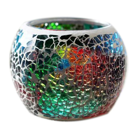 Mosaic Glass Votive Candle Holder, Handmade Tea Light Holder Romantic Candlestick for Vase Pen Holder Romantic Valentine Centerpiece Candle Holder Wedding Party Table Decorations (Multi-Color)
