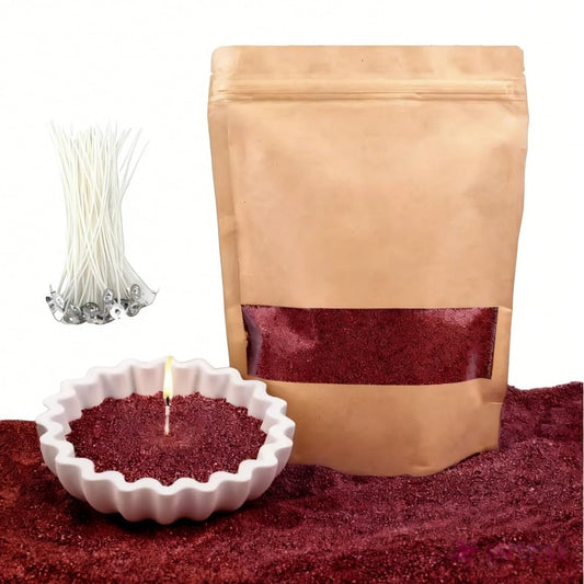 PHYMAT Multi-Color Peald Candle, 1.1LB Colorful Candle Sand with 50pcs Wichks, Sand Candle Wax Kit for DIY Candles Making, Handmade Candles, Home Decor (Wine Red)