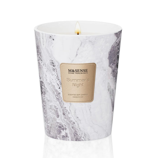 M&SENSE Summer Night Scented Soy Candle, 3 Wick Highly Scented 14.1 Oz 75H, Aromatherapy Christmas Gift for Women and Men