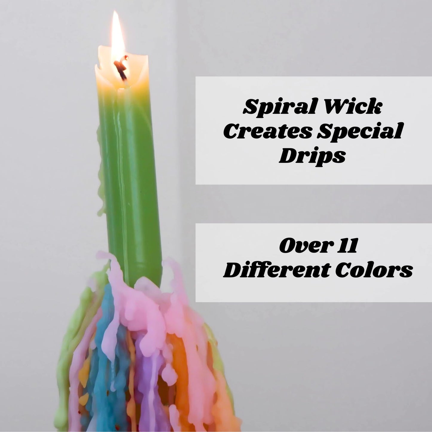 Candlestock Hippie Drippy Drip Candles - Pack of 11 Dripping Taper Candles - Wine Bottle Melting Candles (White)