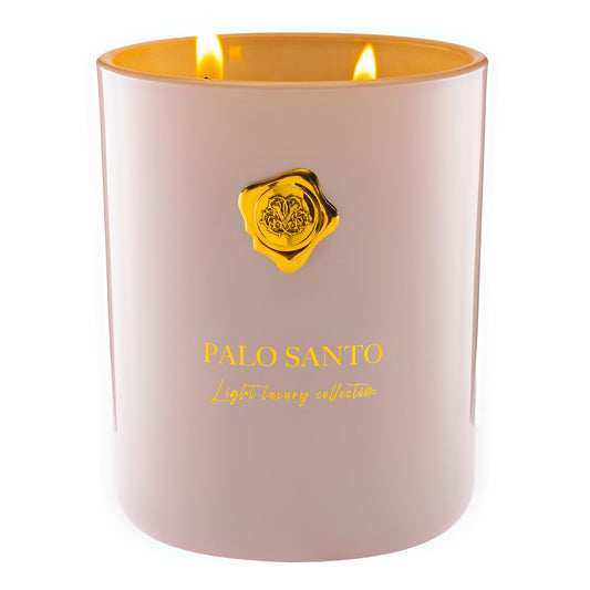 M&SENSE Palo & Santo Scented Candle | 90-Hour Burn, 16.6 oz | Long-Lasting for Mood Healing and Gifting | Natural Non-Toxic Soy Wax | for Bathroom, Kitchen, Office
