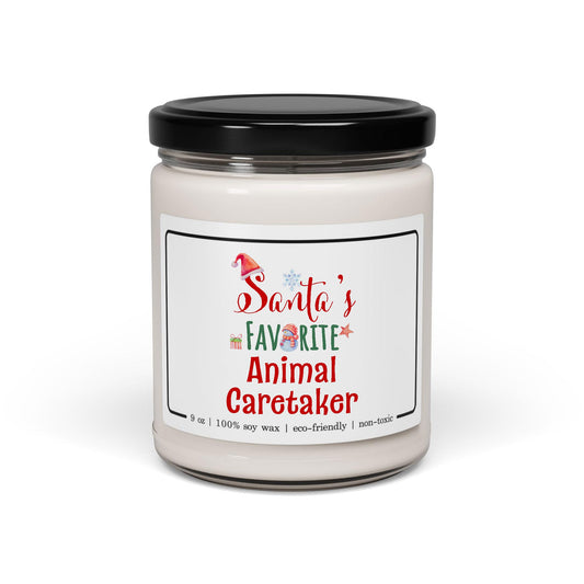 Santa's Favorite Animal Caretaker Candle - Christmas Gifts for Animal Caretaker Men Women Party Decoration - Xmas, New Year - 9oz Soy Wax Cinnamon Vanilla Scent