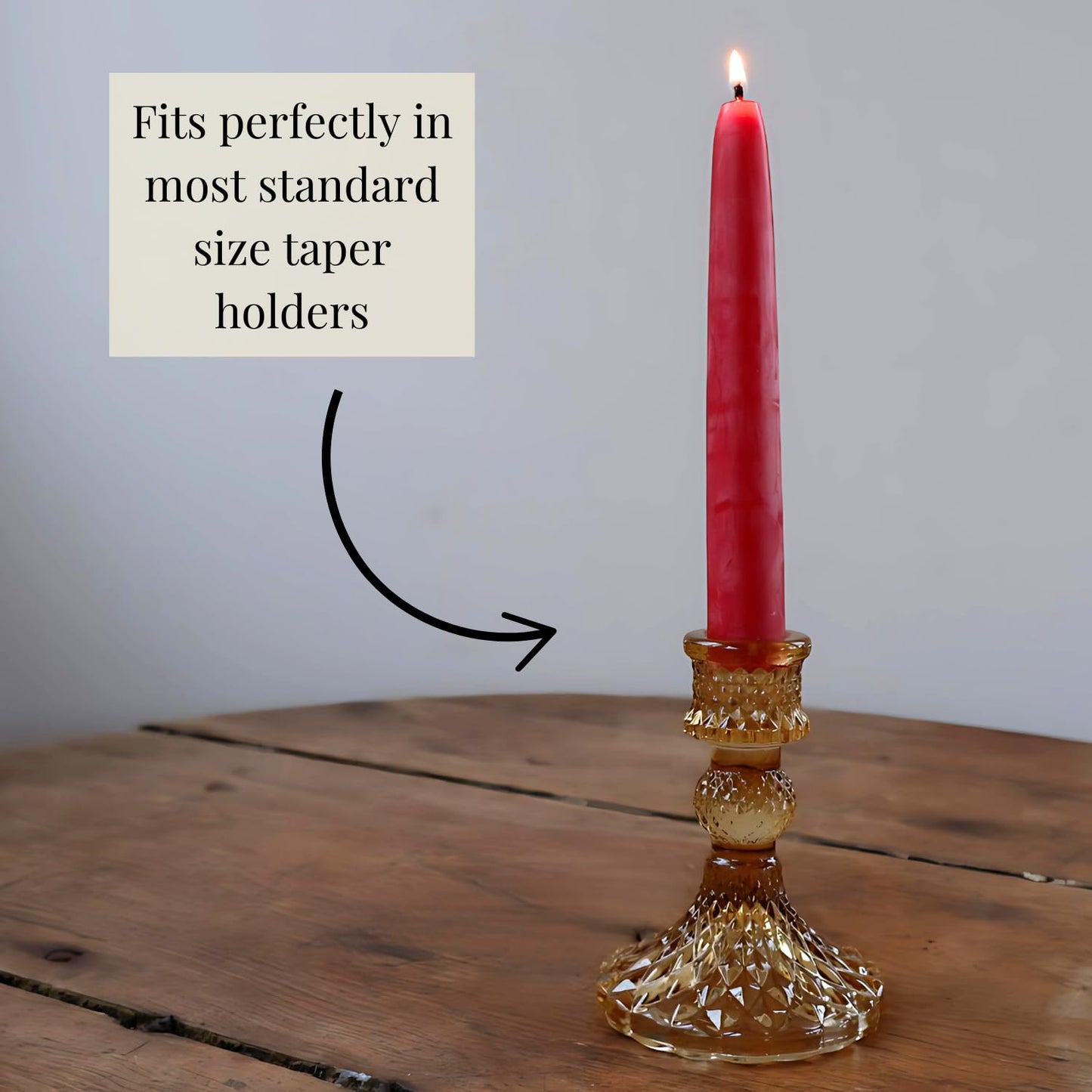 Candlestock Beeswax Taper Candles – Standard 7/8" Diameter, Pure 100% Natural USA Beeswax, Cotton Wick, Dripless, Long-Burning, Handmade in Woodstock, NY- 12 Inches - 1 Pair (2 Candles) - Rose Red