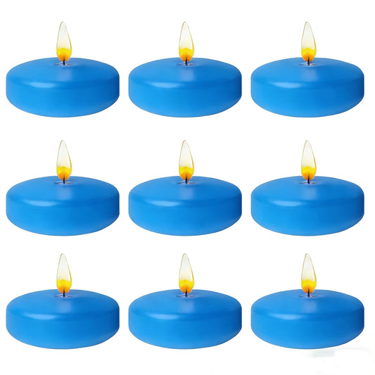 Blue Floating Candles 3 inch 12 Pack - Floating Candles for centerpieces - Wedding Decor - Burning Time 8-10 Hours