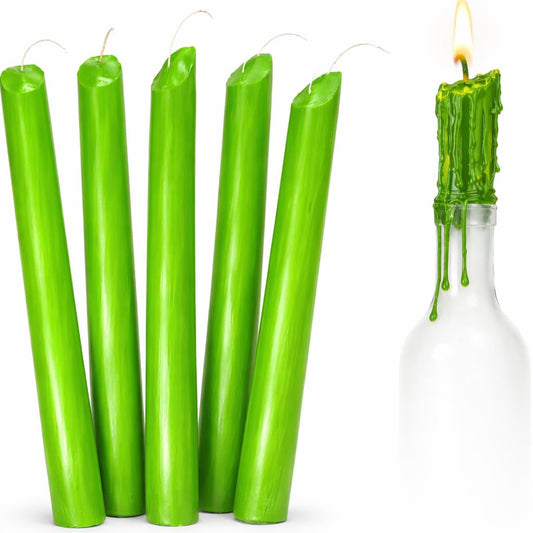 Funny Guy Mugs Solid Color Dripping Candle - Drip Candle Pack of 6 (Green)