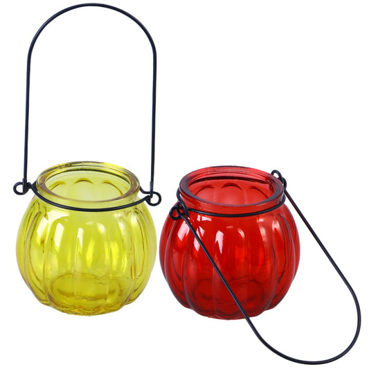 Garneck Hanging Glass Pumpkin Candle Holders Vintage Decor for Home for Wedding Party