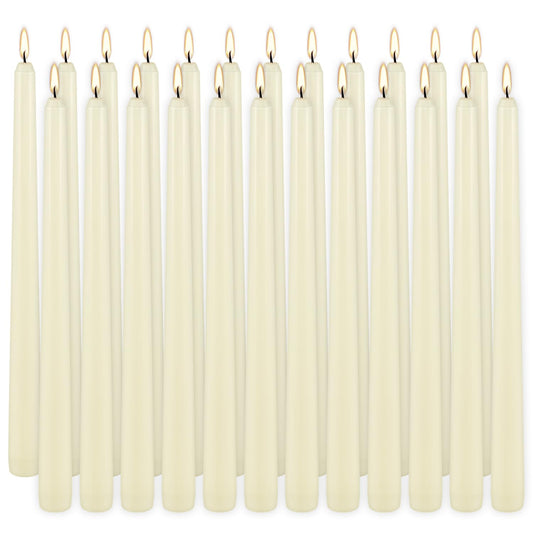 Ivory Taper Candle,24PACK Unscented 10 Inch Taper Candles-Dripless and Smokeless-8 Hours Long Burning Dinner Candle, Ideal for Halloween Taper Candles, Weddings, Dinner,Parties
