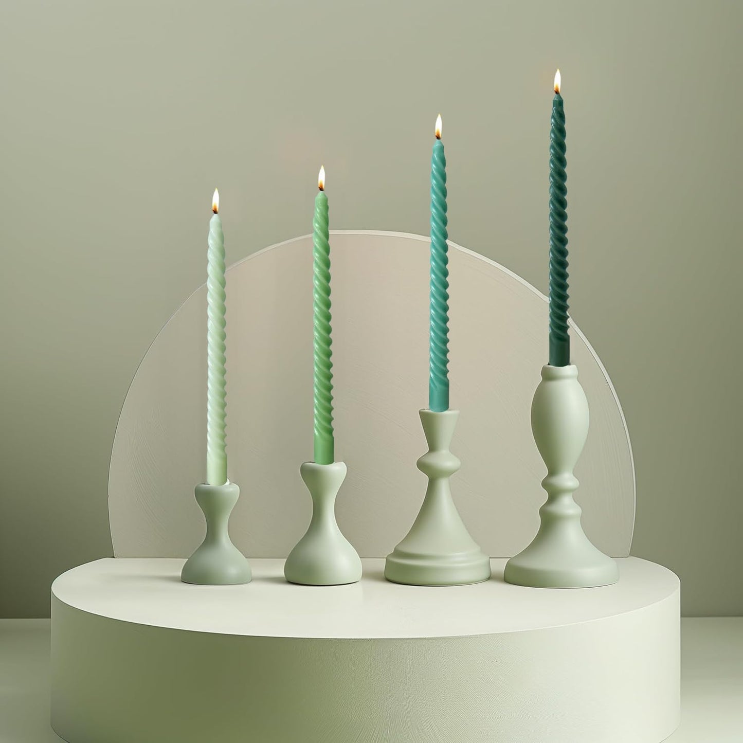 MAITREYA Burgundy Taper Candles Conical Stick Candles Spiral Taper Candles-Set of 4 for Decoration Weddings Party Church-Unscented Dripless Candles,10inch(C-Burgundy)