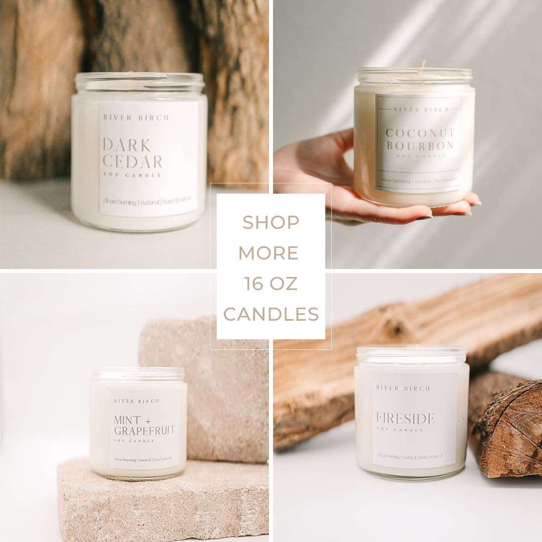 River Birch Candles Mimosa Scented Candle | Premium, All-Natural, Non-Toxic, Soy Candles | 16oz 90 Hr Burn Time | Cozy Relaxing Gifts for Home