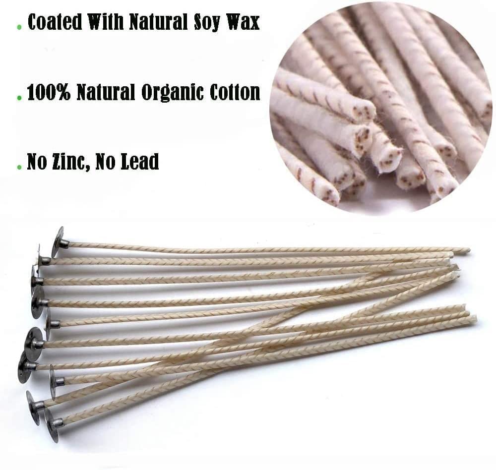 100 Piece CD8 Candle Wick 6" Pre-Waxed for Candle Making,Candle DIY