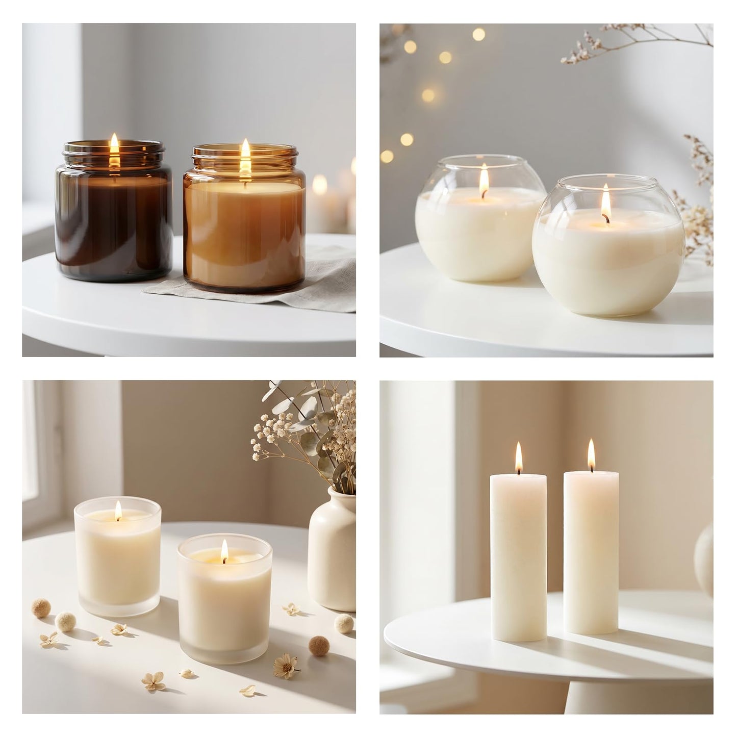 Aubeco 160Pcs Candle Wick, Low Smoke 10 Inch Pre-Waxed Cotton Wick with Tabs, Natural Cotton Core for Candle Making, Soy Candle DIY