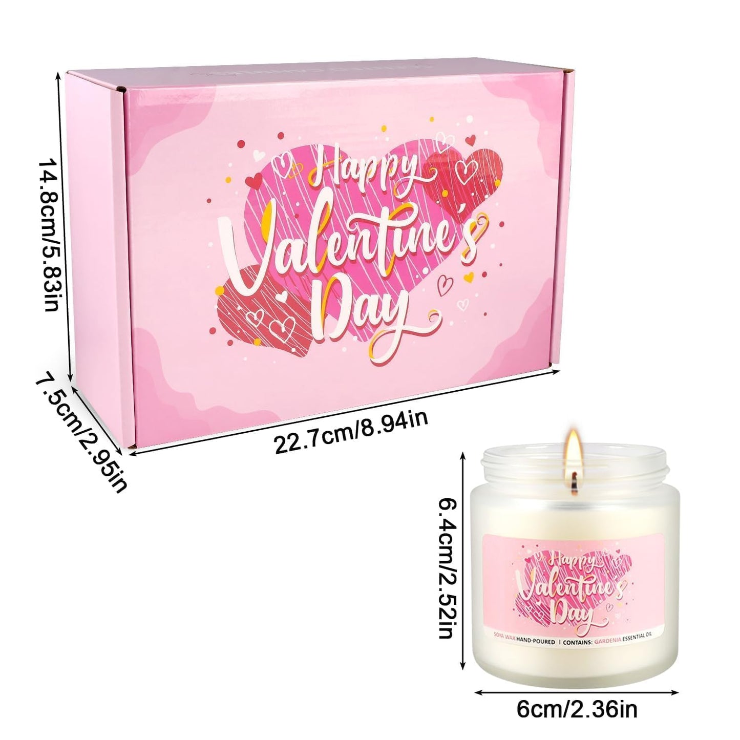 Valentine's Day Scented Candles Gift Set, 6 Pack 3.05 oz Candles - Romantic Gifts for Her: Wife, Girlfriend, Mother, and for Him: Husband, Boyfriend - Long Lasting Aromatherapy Candle for Home Decor